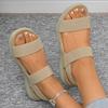 Fashion Elastic Band Flat Sandals for Women Summer 2025 Lightweight Non Slip Beach Shoes Woman Casual Comfort Platform Sandalias Mujer