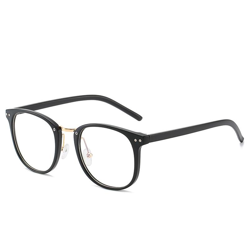 JYL Eyeglasses Square Rivet Anti Blue Light Plain Versatile Use 1800