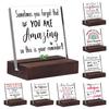 Desk Decorative Sign with Wood Stand Clear Print Cartoon Butterfly