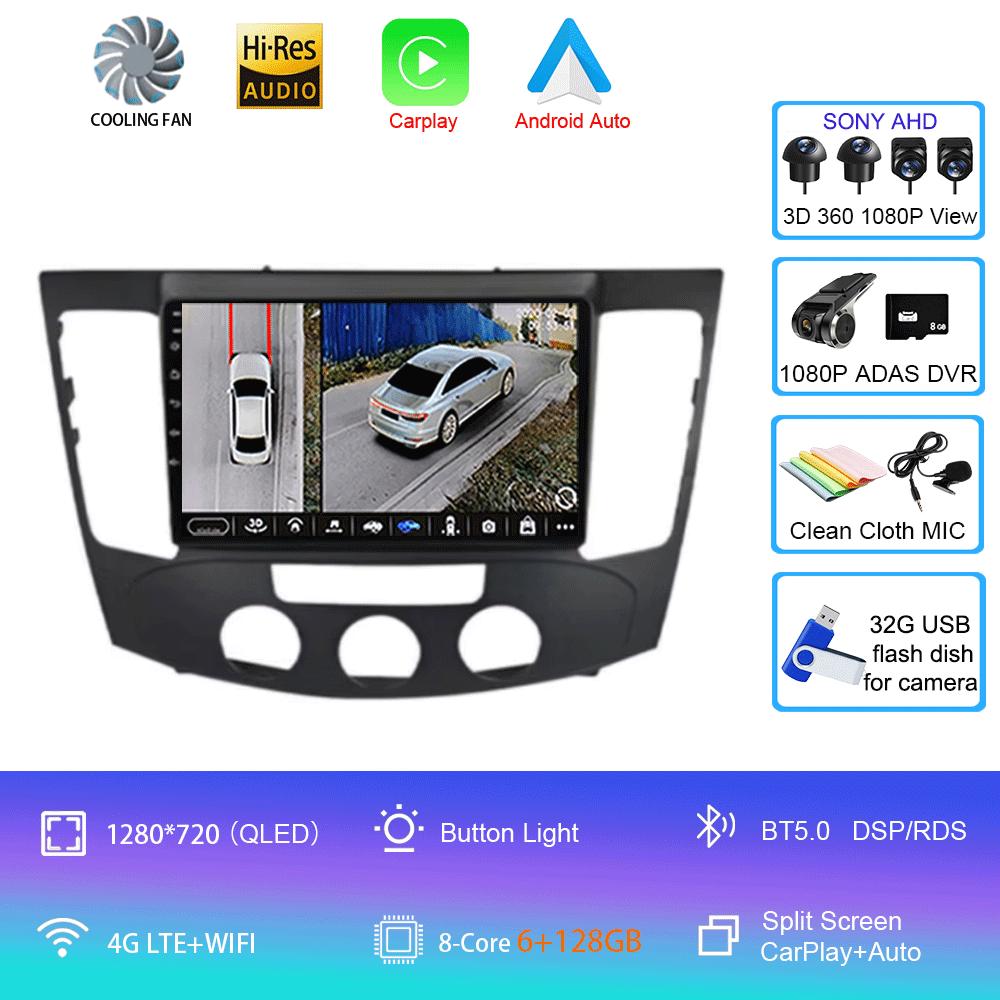 Автомобильное радио Android 14 Carplay Auto для Hyundai Sonata NF 2008-2010 2 Din Мультимедиа Видео Плеер Навигация GPS 2Din DVD Стерео