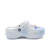 Crocs Classic Platform Clog EVA Classic Vintage Beach Fashion and Versatile Hole Shoes Unisex White and Blue