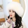 Зимние шапки из натурального меха Женские из натурального меха лисы Пушистые Теплые Модные Стильные Федоры Вязаная шапка из лисьего меха Девушка Шапки из лисьего меха