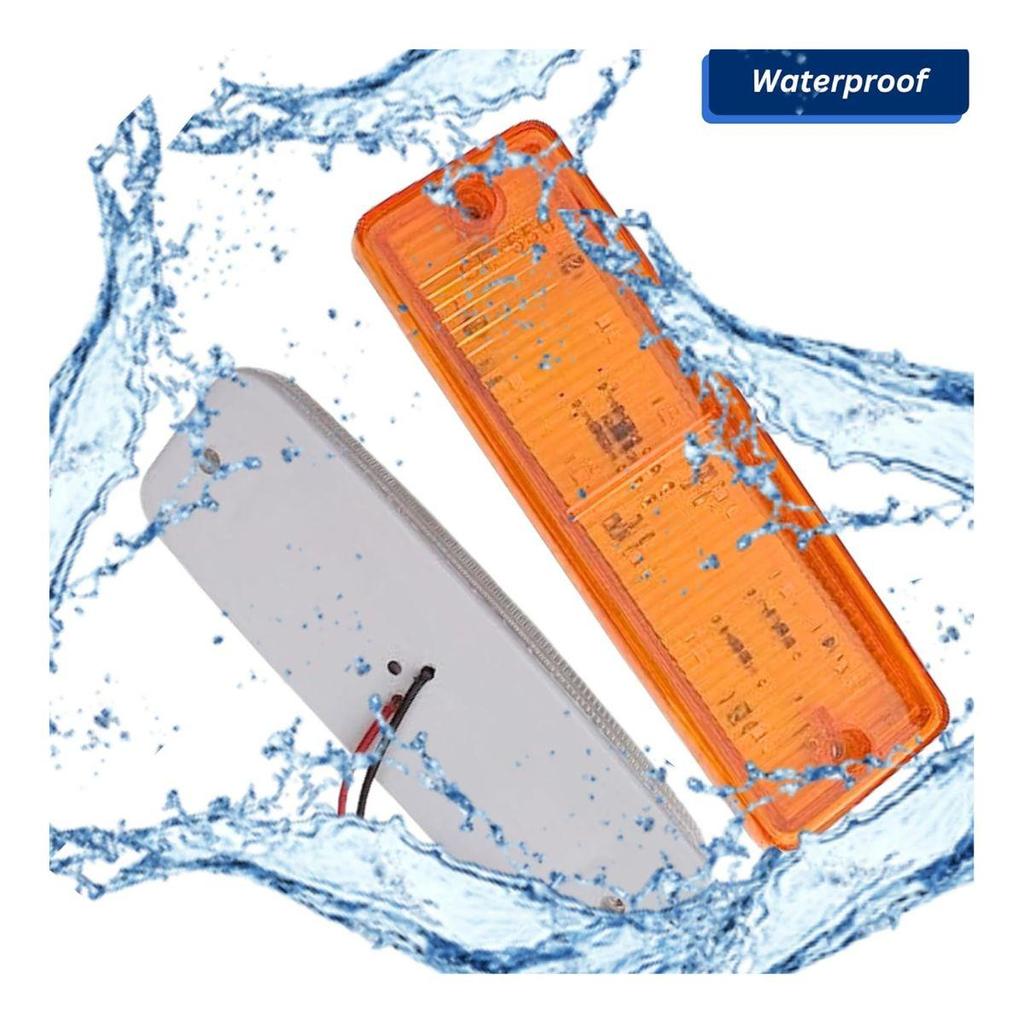 Amber Led Side Marker Light Trailer Rv Marker Rectangular Led/SMD Clearance Marker For Truck Trailer Rv Campervan Pickup Suv Shockproof Universal Fit