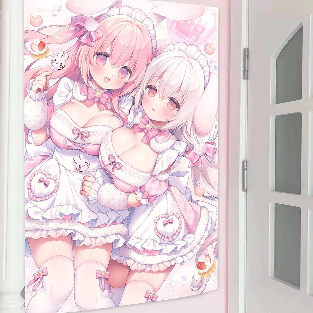 2D Девушка Додзинси Гальгейм Аниме Гобелен Кавайная Декор Комнаты Эстетичный Декор Комнаты Предметы Декора Комнаты