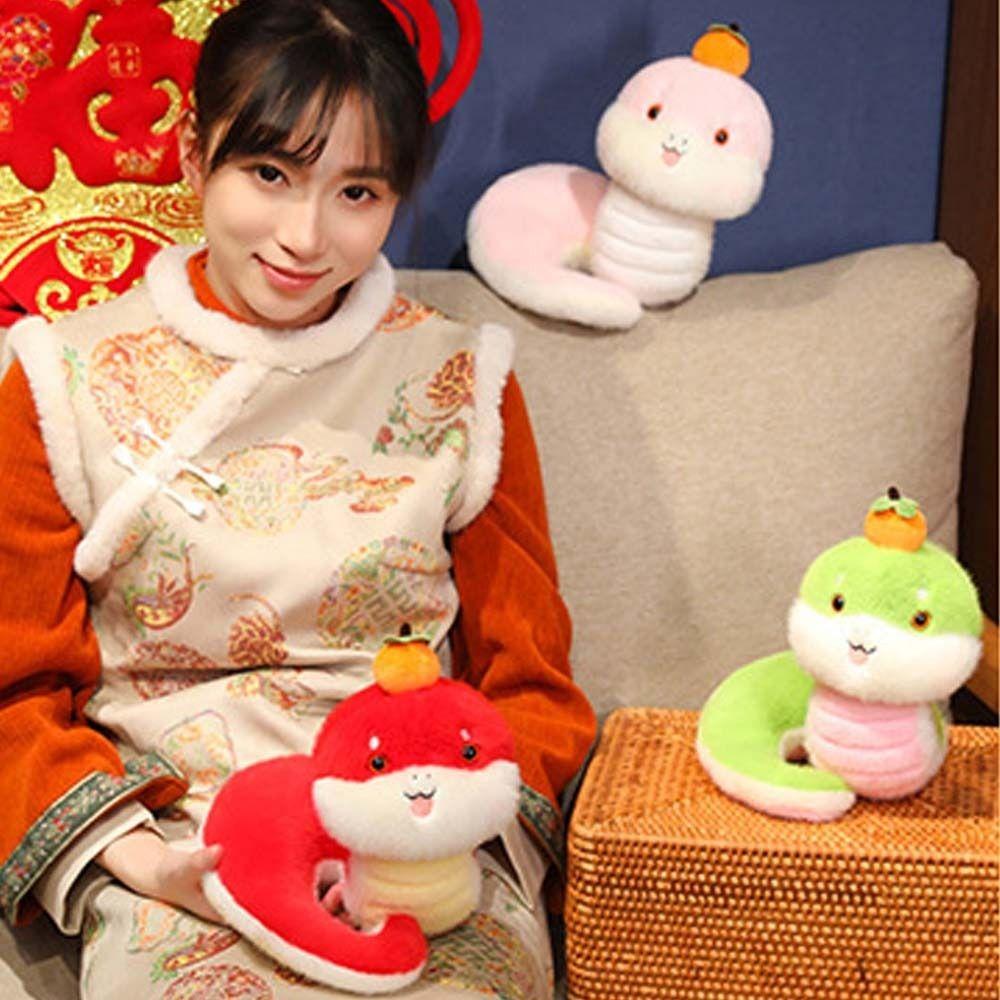 Stuffed Animal Snake Year Mascot Toy 25cm Lucky Snake Doll Plushies  Home Decor