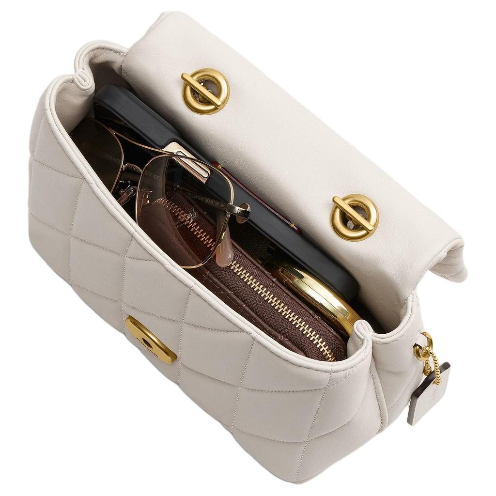 Coach Tabby 19 Quilted Decoration Lambskin Leather Crossbody Handbag Small Women handbags Chalk-White CCC12-B4HA