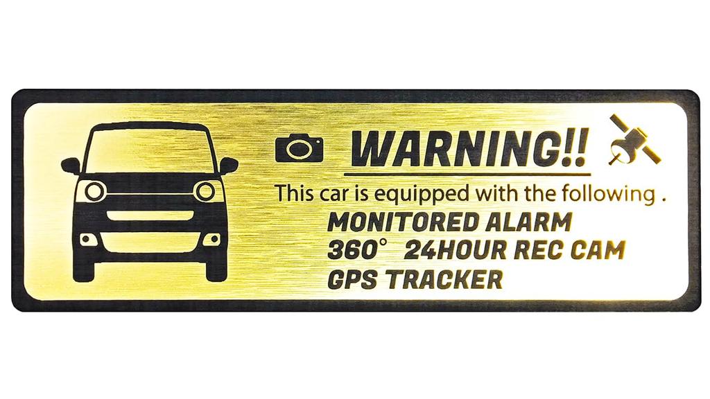 Наклейка Honami Works New MOVE CANBUS Security Dash GPS Tracker LA850/860 (2-е поколение) Эмблема, Круглосуточное наблюдение, Кам, (Золото)