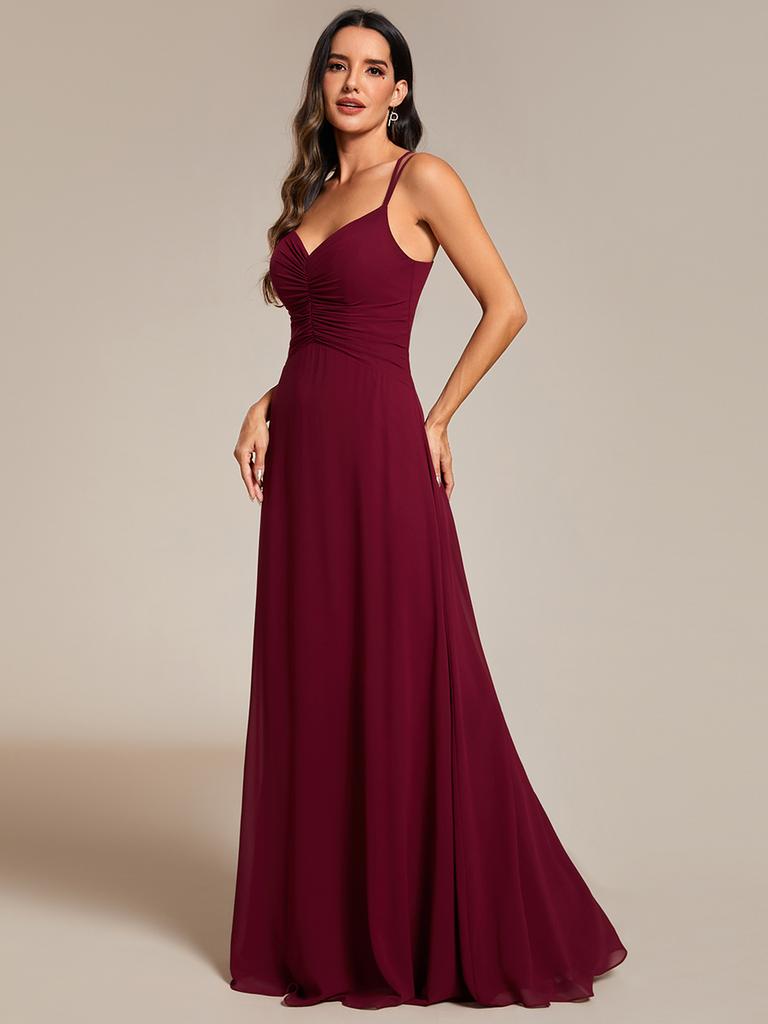 Ever-Pretty Women's Chic Adjustable Straps V-Neck Pleated Empire Waist Chiffon Bridesmaid Dress