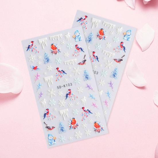 1 Sheet Christmas Designs Art Snowflake Sticker Festive Santa Nail Elk Safe Easy To