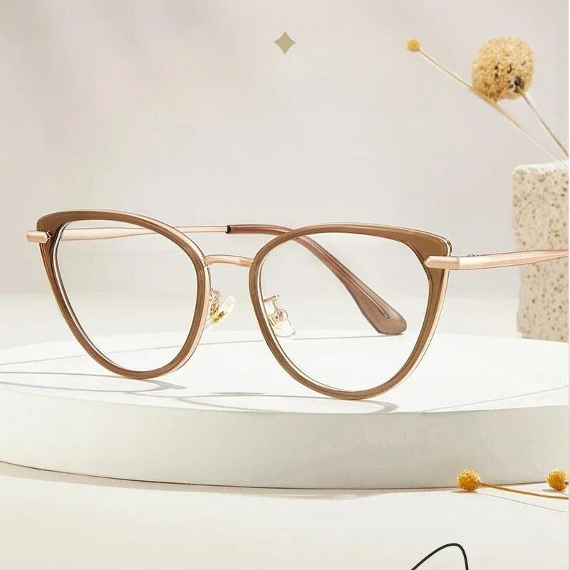 2Pcs Women Fashion Cat Eye Myopia Eyeglasses Frame Optical Vintage Prescription Glasses Frame New Arrival
