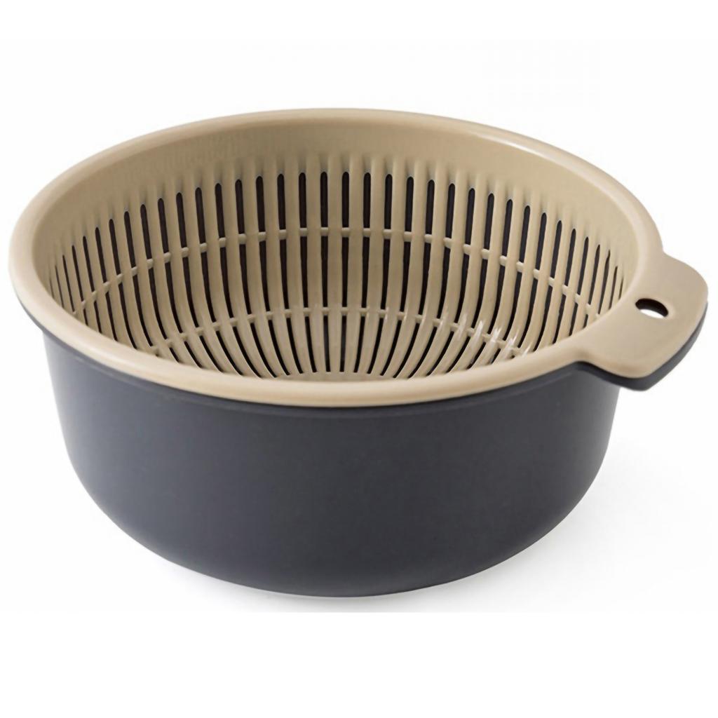 Корзина для мытья овощей, двухслойная, быстросливная, многофункциональная, с боковой частью, для фруктов