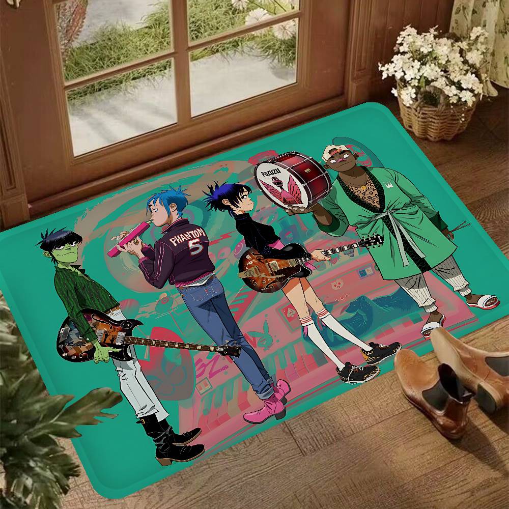 Группа G-Gorillaz Музыкальные Крутые Коврики для Комнаты Противоскользящие Впитывающие Воду Длинная Полоса Подушка Коврик для Спальни Бытовые Ковры