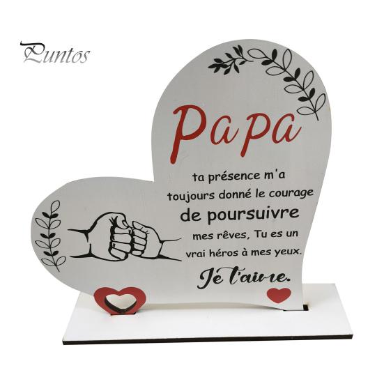Деревянное украшение в виде сердца для родителей, отдельно стоящее украшение в виде сердца для стола, подарок на День отца, День матери