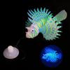 Fish Tank Silicone Lionfish Decoration with Suction Cup Glow In The Dark Realistic Floating Colorful Fish Model Aquarium Landscape Ornament