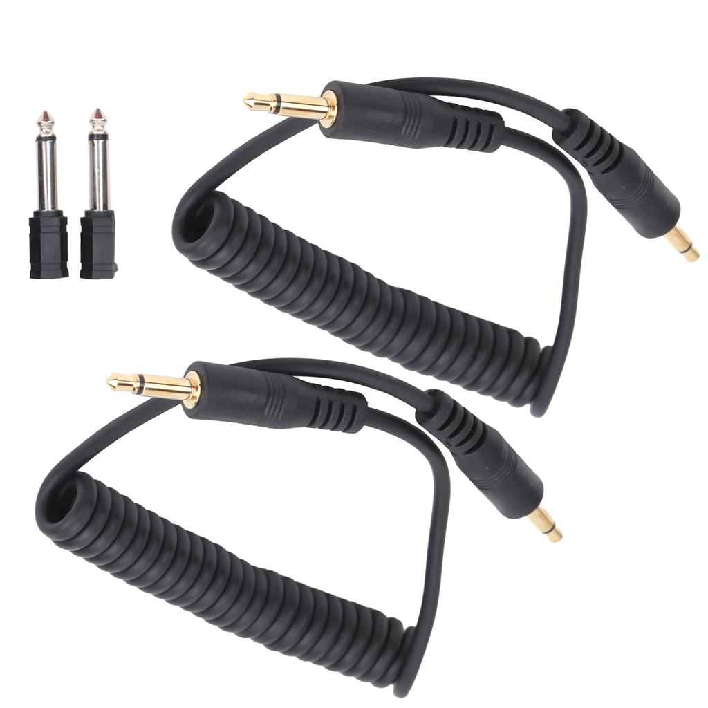 2Pcs Universal Type Digital Camera 3.5mm‑6.35mm Synchronization Connecting Line Cable Set