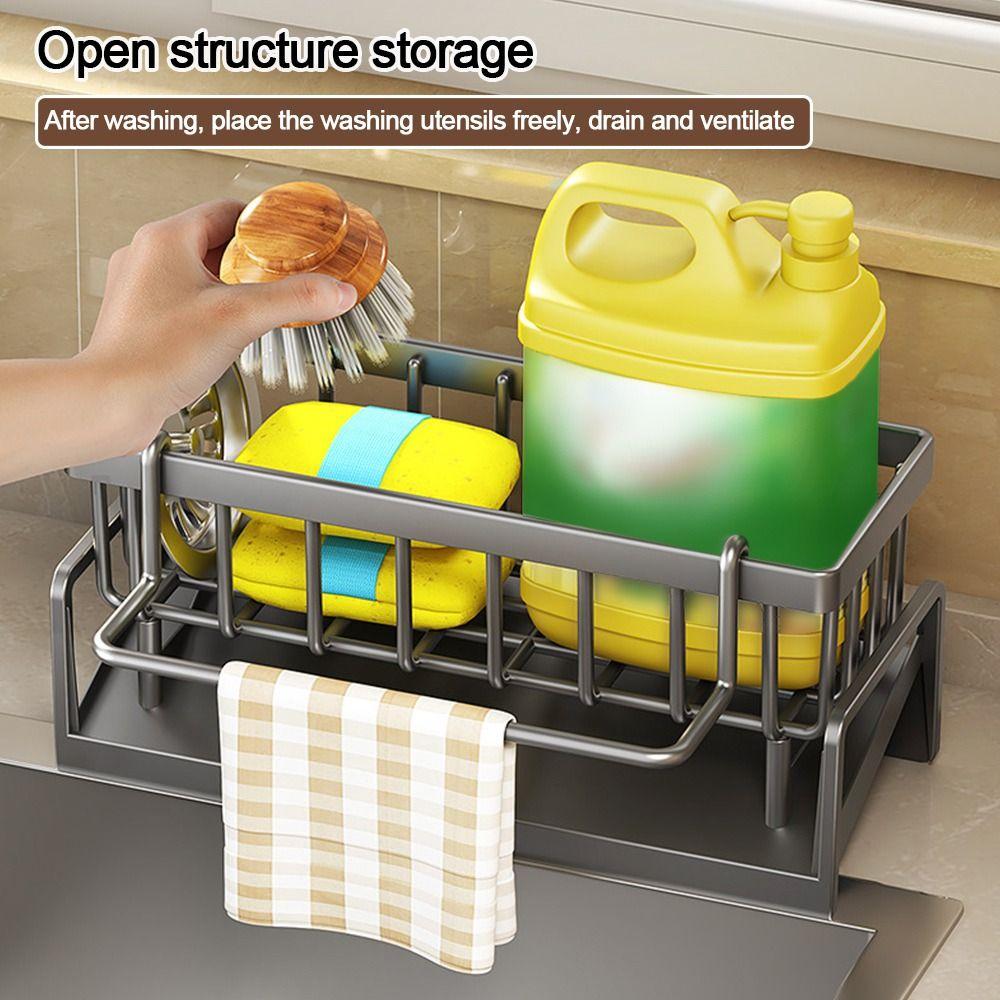 Rag Organizer Self-draining Sink Shelf ABS Soap Basket Bathroom Shampoo Shelves