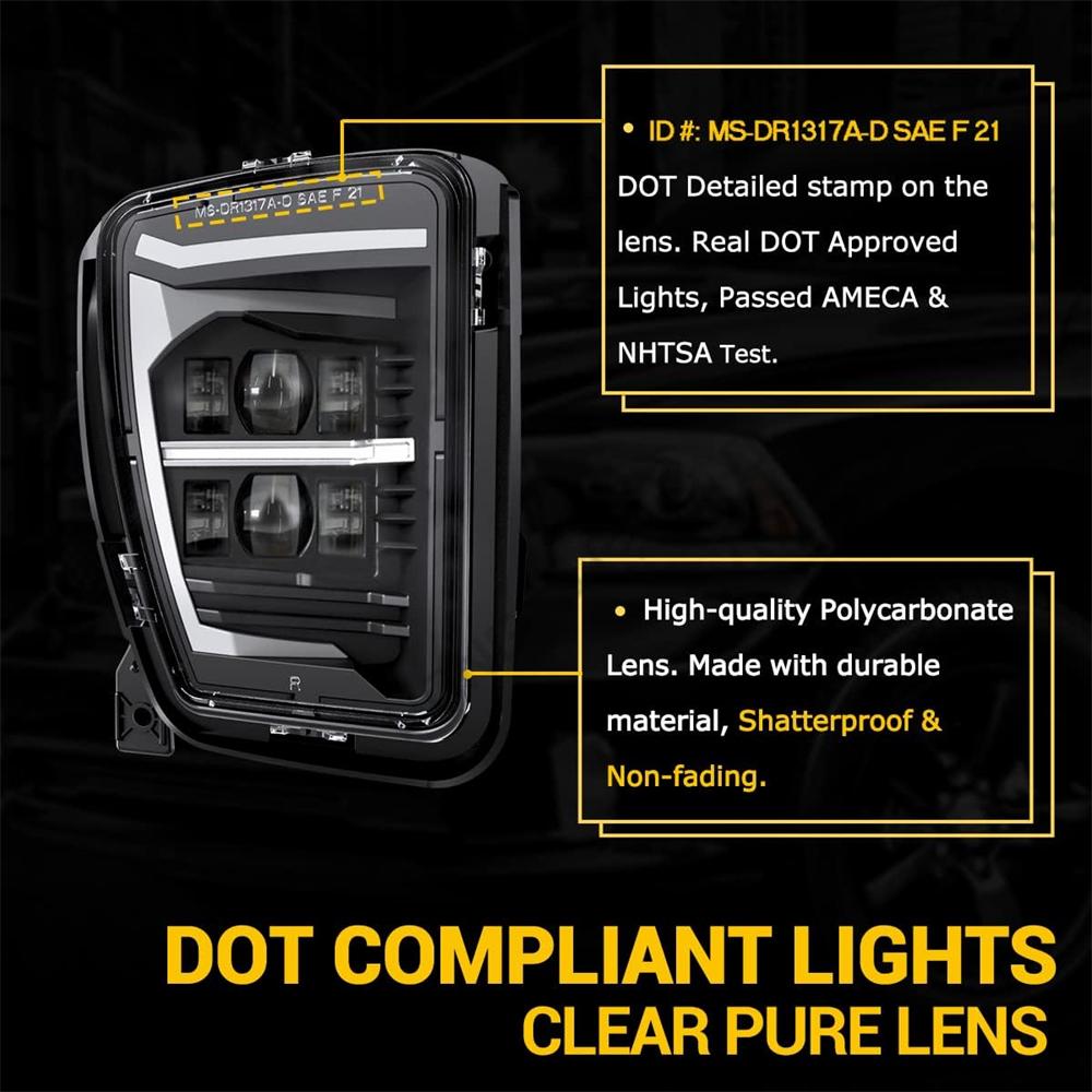 LED Fog Lights For Dodge Ram 1500 2013 2014 2015 2016 2017 2018 Ram Classic 2019-2022 LED DRL Fog Lamp Daytime Running Light