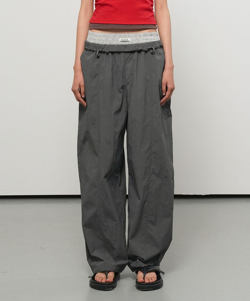 GENERALIDEA Layered Nylon Elastic Pants [Charcoal] / Gf2Lpt525