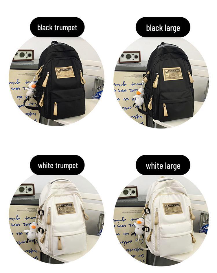 Fashionable Water-Repellent Student Backpack: Trendy High-Capacity Design for Couples