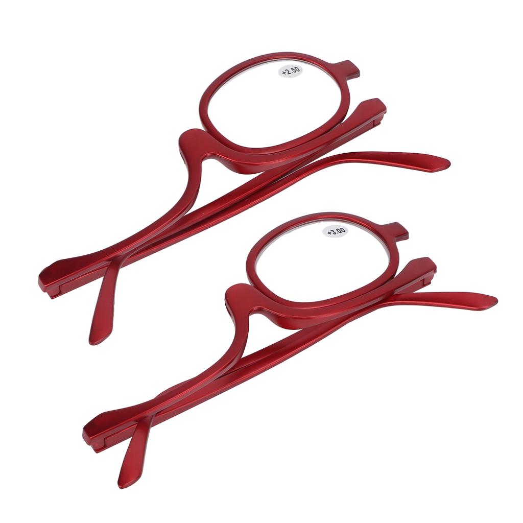 Увеличительные очки для макияжа, вращающиеся модные очки для макияжа глаз с одной линзой для женщин, красные