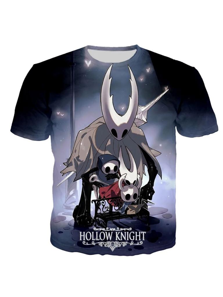 Летние футболки с 3D-печатью по игре Hollow Knight для мужчин и женщин, модная уличная одежда, с коротким рукавом