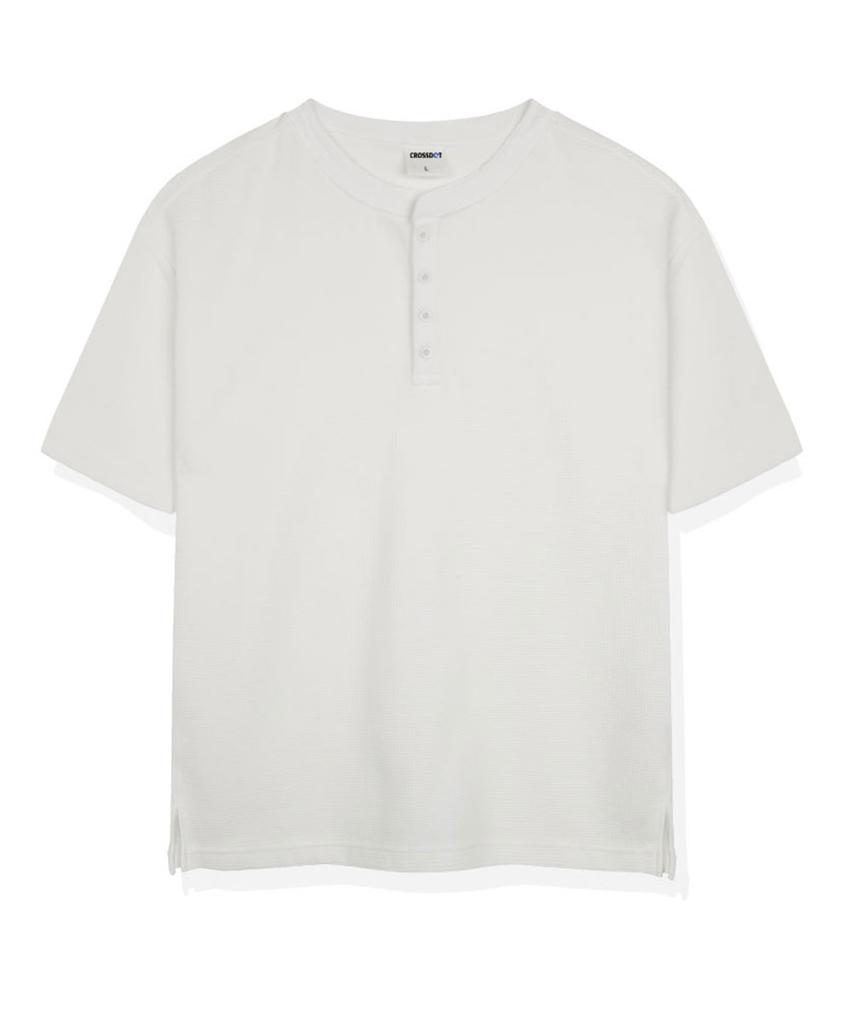 Мужская футболка-henley с коротким рукавом и воротником-стойкой Keuloseudas, имитация вафли, 3 цвета [Crsr_0001]