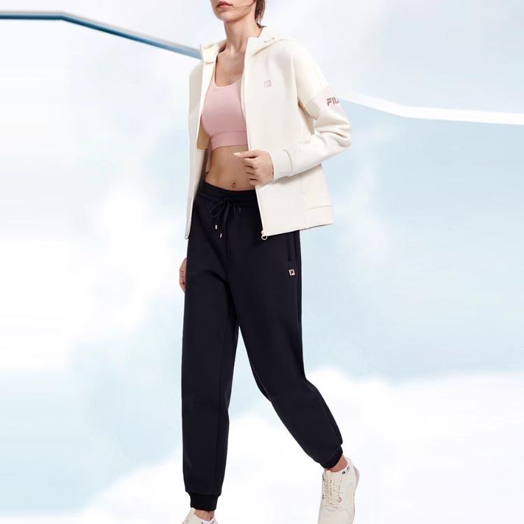 Fila Атлетика Однотонные Простые Брюки для Фитнеса с Манжетами Женские брюки Темно-синий A11W311603F-NV