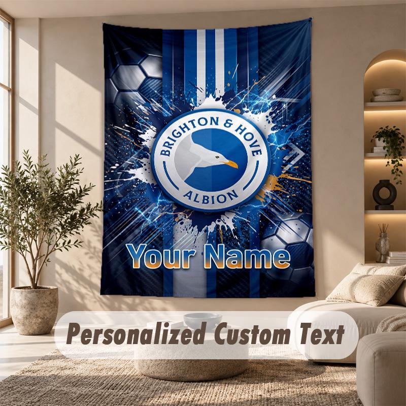 Tapestry Custom Name Text, Wall Hanging Tapestry Home Room DecorBrighton & Hove Albion Football