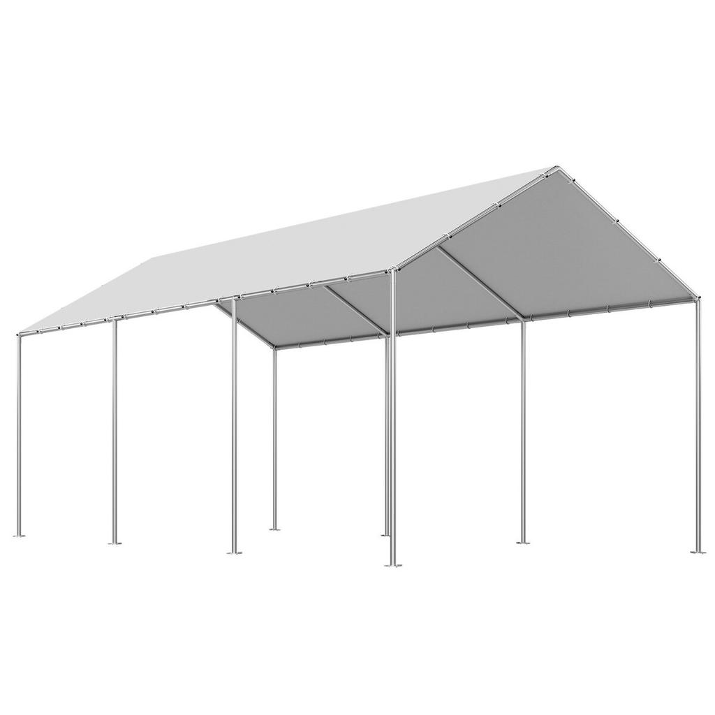 Carport Replacement Canopy, 3 x 6 m Potable Garage Tent Top Tarp, UV-Resistant & Waterproof Car Shelter Tarp, Heavy Duty Car Port Cover with Ball