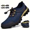 Мужские дышащие сетчатые кроссовки с толстой резиновой подошвой, легкая повседневная обувь для улицы, дизайн с круглым носком для весны, лета и осени