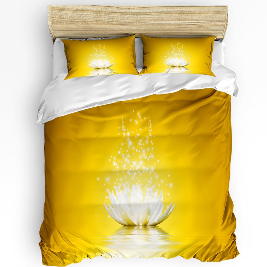 Bee Honey Flower Yellow Printed Comfort Duvet Cover Pillow Case Home Textile Quilt Cover Boy Kid Teen Girl 3pcs Bedding Set