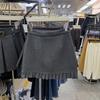 Женская юбка больших размеров, серая, ретро, шерстяная, плиссированная - Весна/Осень, с высокой талией, стройнящая, облегающая