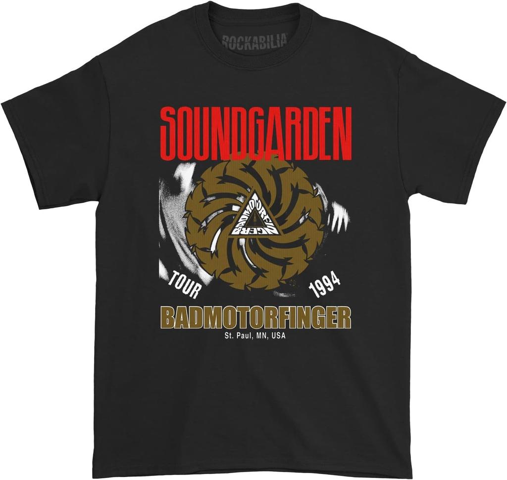 Мужская эксклюзивная футболка Soundgarden Badmotorfinger Tour 1994 Черная