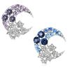 Rhinestone Inlay Brooch Pin Alloy Decor Badge Fashion Lapel Ornament  Gift