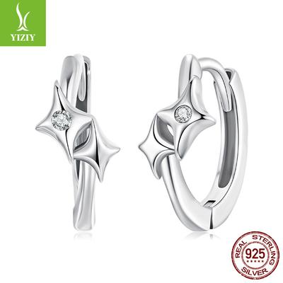 Серьги-клипсы Shining Star Женские серьги-кольца в стиле мечты, модные, звезда, серебро 925 пробы