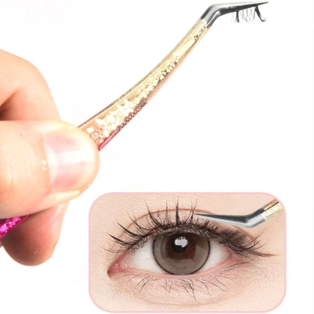 Ice Flower Texture Eyelash Extension Tweezers Ombre Color Precision Tweezers Salon Use
