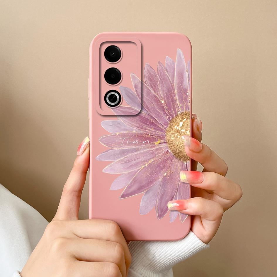 Для OPPO A3X K12X C63 A3 Pro Realme 12 13 Plus новый чехол милый сладкий стиль красивые облачные цветы тонкий жидкий силиконовый противоударный защитный чехол для OPPO Capa
