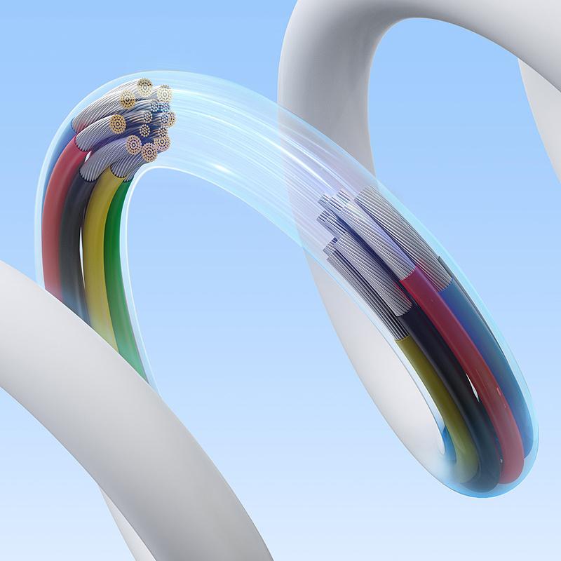 Baseus Elite USB-C Cable: 240W Power, 8K 60Hz Video Transfer, 1M Length, White - Superior Charging & Data Sync