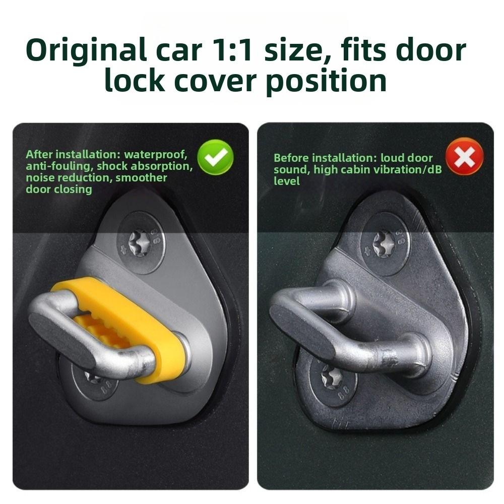 Soundproofing Car Door Lock Protectors Silicone Sound Damper Door Lock Buffer  Auto Accessory