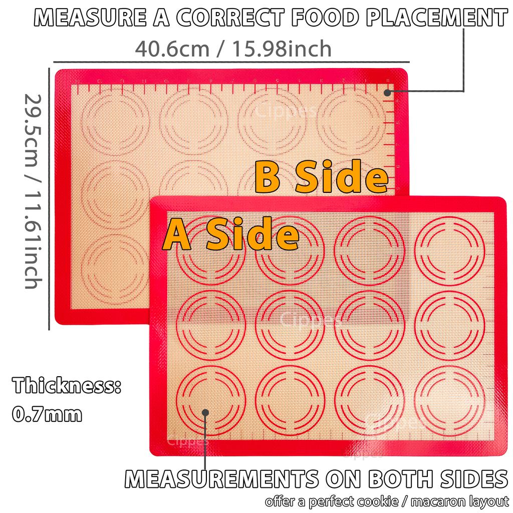 1PC Silicone Baking Mat for Oven, Reusable Non-Stick Heat Resistant Bakeware Sheets with Measurements, for Cookie Pastry