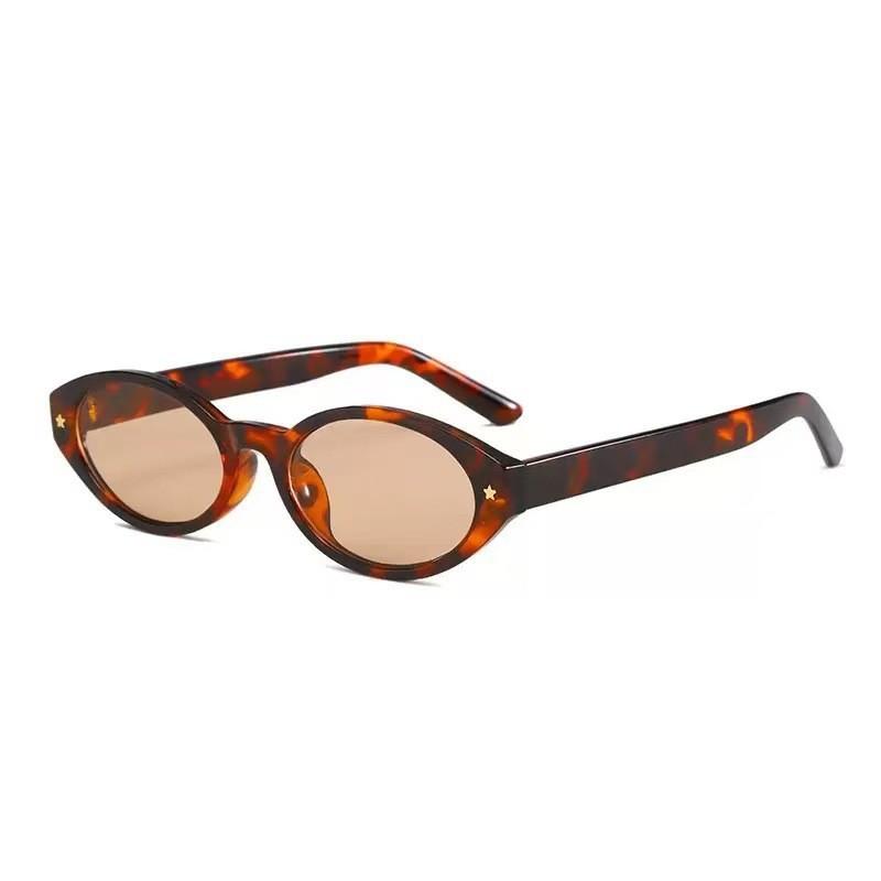 Vintage European Style Oval Cat Eye Sunglasses With Uv400 Protection For Fashionable Outdoor Wear