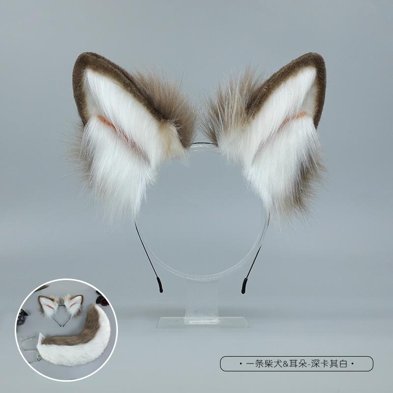 Имитация animal ears headband плюшевая косплей наряд для косплея уши сиба-ину повязка для умывания головы головной убор аксессуары для волос
