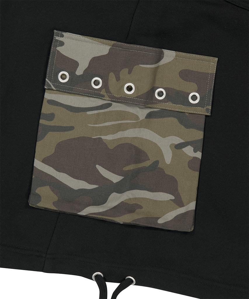 MAHAGRID Bermuda Camo Cargo Sweatshort Black(Mg2Gmmpa08A)