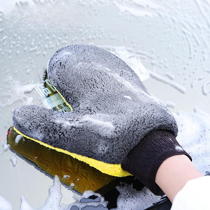 Двусторонние перчатки из кораллового флиса для домашней уборки и мытья автомобиля