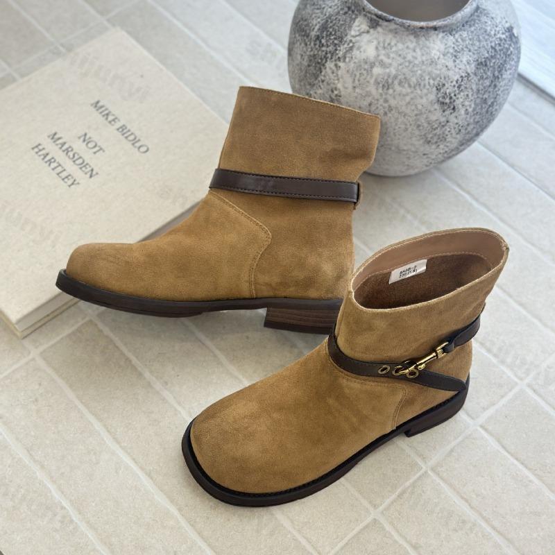 Модные женские ботинки с пряжкой-ремнем, рыцарские ботинки, осень 2025, новые, винтажные, на платформе, джинсовые ботинки, увеличивающие рост, нескользящие, износостойкие, короткие ботинки