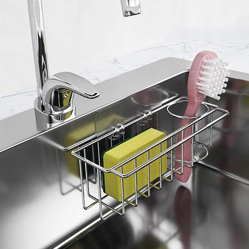 Безударная сушилка для посуды, губка для мытья посуды, полка для раковины, держатель для смесителя, нержавеющий держатель для хранения мыла, аксессуары, кухонный органайзер
