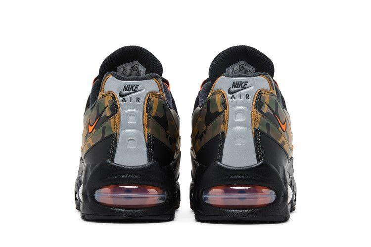 Мужские кроссовки Nike Air Max 95 Safety Orange Camo Черный/Безопасный оранжевый/Металлический серебристый/Золотисто-бежевый/Хаки