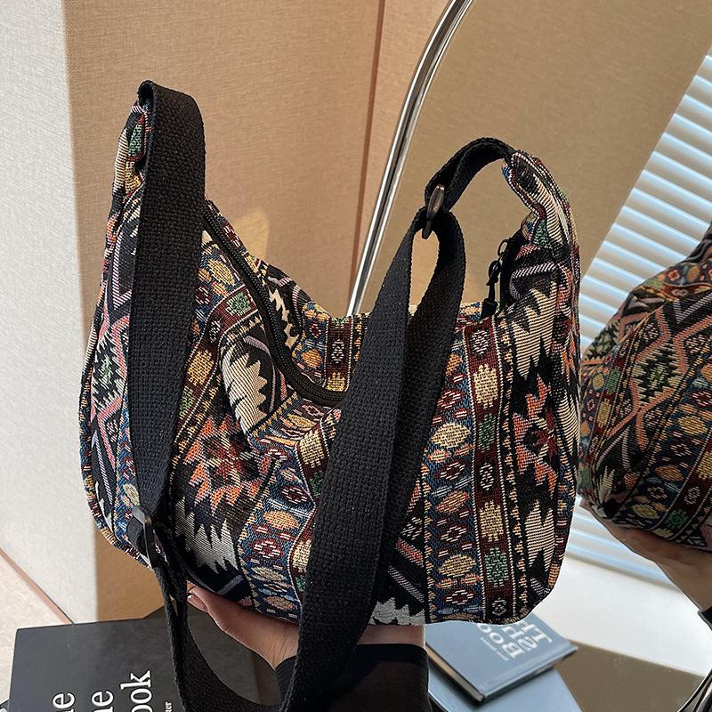 Большая вместительная сумка в этническом стиле для женщин, новая модная сумка через плечо для женщин Ins Niche, женская сумка через плечо