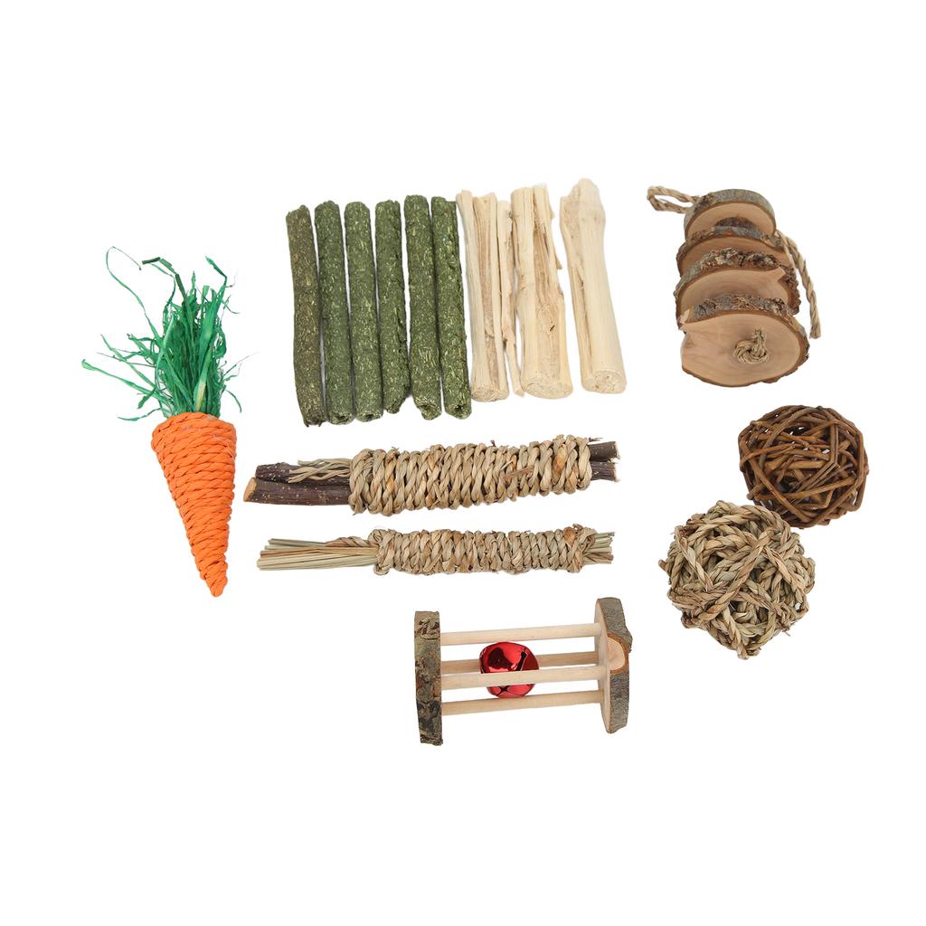 Hamster Chew Toys Set Teeth Care Small Pets Chewing and Playing Molar Toys Accessories for Rabbits Hamsters