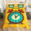 Clock Duvet Cover Set For Kids Teens Boys Girls Lightweight Down Quilt Covers Bedroom Decor 2 Pillowcases 1 Duvet Cover No Quilt